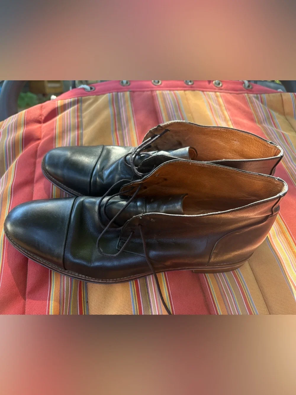 Johnston & Murphy Black Leather Lace-Up Ankle Boots